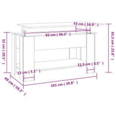 Vidaxl Konferenčný stolík betónový sivý 101x49x52 cm spracované drevo