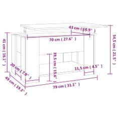 Vidaxl Konferenčný stolík biely 79x49x41 cm spracované drevo