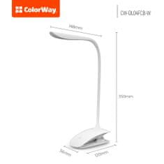 ColorWay LED stolná lampa CW flexi s klipom na uchytenie CW-DL04FCB-W - biela