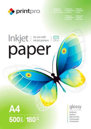 PrintPro Fotopapier PP Vysoko lesklý 180g/m²,500ks,A4