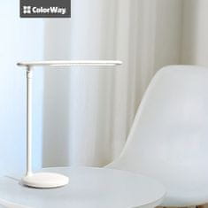 ColorWay LED stolná lampa ColorWay CW-DL02B-W so zabudovanou batériou, biela