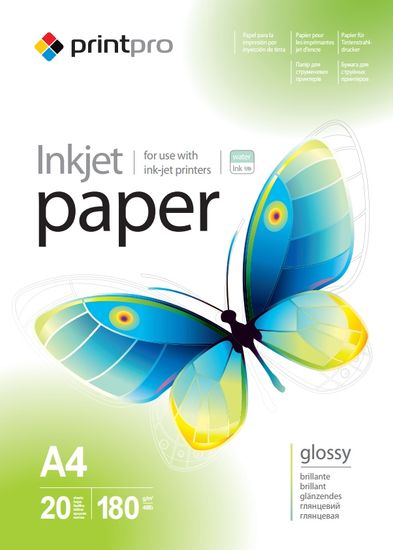 PrintPro Fotopapier PrintPro Vysoko lesklý 180g/m²,20ks,A4