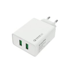 ColorWay AC nabíjačka 2xUSB Quick Charge 3.0 (36W) biela, (CW-CHS017Q-WT)