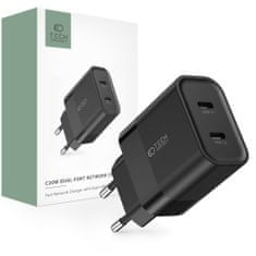 Tech-protect C20W sieťová nabíjačka 2x USB-C 20W PD, čierna