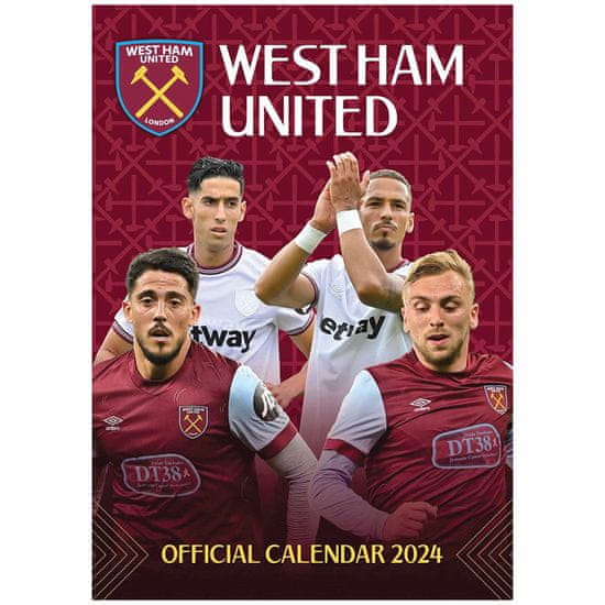 FAN SHOP SLOVAKIA Nástenný kalendár 2024 West Ham United FC