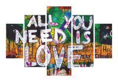 ASIR GROUP ASIR Sada nástenných obrazov ALL YOU NEED IS LOVE 92 cm MDF