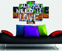 ASIR GROUP ASIR Sada nástenných obrazov ALL YOU NEED IS LOVE 92 cm MDF