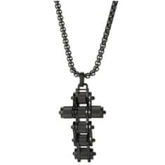 IZMAEL Náhrdelník Chain Cross-Čierna KP29312