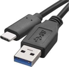 EMOS USB kábel 3.0 A/M - USB 3.1 C/M 1m čierny, Quick charge