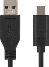 EMOS USB kábel 3.0 A/M - USB 3.1 C/M 1m čierny, Quick charge