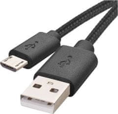 EMOS USB kábel 2.0 A/M - micro B/M 2m čierny