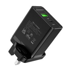 Vention Sieťová nabíjačka USB-A, USB-C Vention FBBB0-UK 18W/20W UK čierna