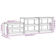 Vidaxl Vonkajšie kuchynské skrinky 3 ks cm masívna borovica