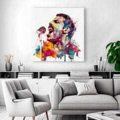 Dizajnová dekorácia na plátne Ikonický rebel Freddie Mercury | 100x100 cm