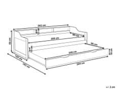 Beliani Drevená rozkladacia posteľ 90 x 200 cm biela EDERN