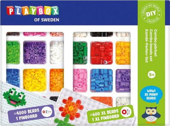 PLAYBOX Zažehľovacie korálky Sada Combo set 4000ks a XL 600ks s podložkami