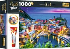 Trefl Sada 2v1 puzzle Vernazza, Ligúria, Taliansko 1000 dielikov s lepidlom