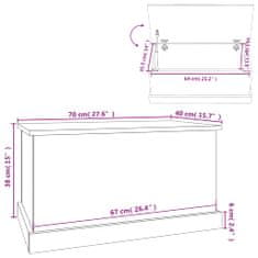 Vidaxl Úložný box čierny 70x40x38 cm spracované drevo