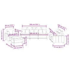 Petromila vidaXL 4-dielna sedacia súprava s vankúšmi hnedá látka