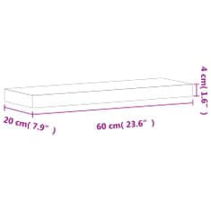 Vidaxl Nástenná polica 60x20x4 cm masívny buk