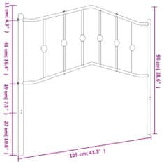 Vidaxl Kovové čelo postele biele 100 cm