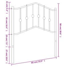 Vidaxl Kovové čelo postele biele 80 cm