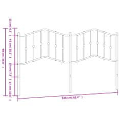 Vidaxl Kovové čelo postele biele 160 cm