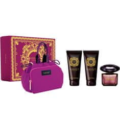 Versace Crystal Noir – EDT 90 ml + telové mlieko 100 ml + sprchový gél 100 ml + kozmetická taštička