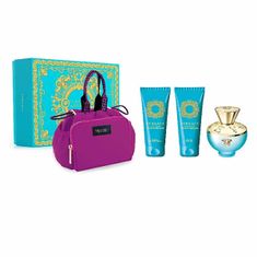 Versace Dylan Turquoise - EDT 100 ml + parfémovaný tělový gel 100 ml + sprchový gel 100 ml + kosmetická tašt