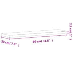 Vidaxl Nástenná polica 80x20x2,5 cm masívny buk