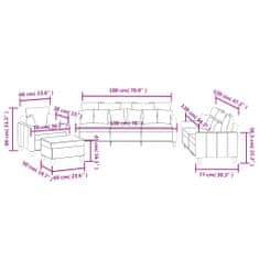 Petromila vidaXL 4-dielna sedacia súprava s vankúšmi sivohnedá látka