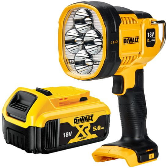 DeWalt Nabíjacia 18V 500/1500lm LED baterka DCL043 + 1x5Ah DCB184