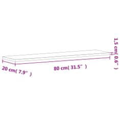 Vidaxl Nástenná polica 80x20x1,5 cm masívny buk