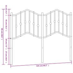 Vidaxl Kovové čelo postele čierne 120 cm