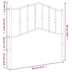 Vidaxl Kovové čelo postele biele 90 cm