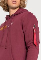 Alpha Industries  Pánska Mikina LABEL - Hoodie Bordová L