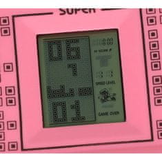 WOWO Ružová Elektronická Vrecková Konzola Tetris 9999in1 - Retro Hra