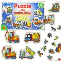 WOWO Puzzle pre deti ALEXANDER - Stavebné stroje, vhodné od 2 rokov