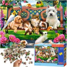 WOWO Puzzle CASTORLAND 180 Dielikov - Zvieratká v Parku, Vhodné pre Deti 7+ Rokov