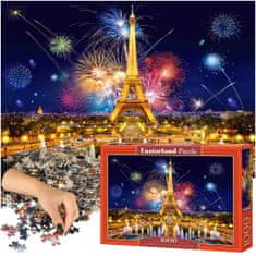 WOWO Puzzle CASTORLAND 1000 dielikov - Glamour of the Night, Ohňostroj nad Eiffelovou vežou, Paríž 68x47cm