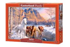 WOWO Puzzle CASTORLAND Winter Melt - Kone v zimnej krajine, 500 dielikov, pre deti 9+ rokov