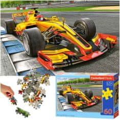 WOWO Puzzle CASTORLAND 60 Dielikov - Závodné Auto Racing Bolide na Trati, pre Deti 5+ Rokov