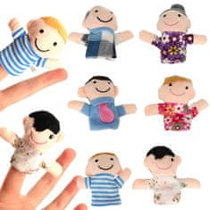 WOWO Sada 6 Plyšových Bábok Mascot Fingerlings Family - Ideálna pre Rodinnú Zábavu