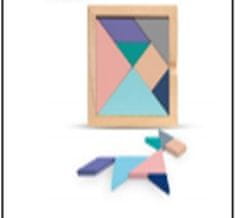 WOWO Tangram Puzzle - Drevené Kocky 11,5cm, Vzdelávacia Hra pre Deti