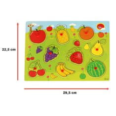 WOWO Drevené Puzzle s Ovocnými Tvarmi pre Deti - Vzdelávacia Hračka