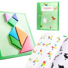 WOWO 3D Tangram Magnetické Puzzle Bloky - Kreatívna Edukačná Kniha pre Deti