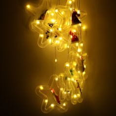 WOWO Vianočné LED Závesové Svietidlá 3m, 125LED, 10 Žiaroviek, Teplá Biela, Sieťové Napájanie