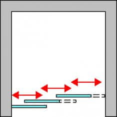 SANSWISS SANSWISS DIVERA Trojdielne posuvné dvere aluchróm číre D22S31205007 - Sanswiss