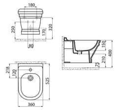 SAPHO ANTIK bidet závesný AN510 - Sapho