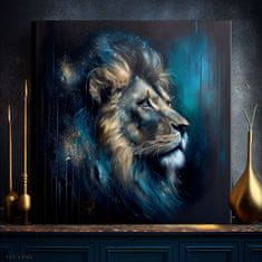 ARTMIE Dekoratívna maľba na plátne - PREMIUM ART - Lion's Strength and Grace | 60x60 cm